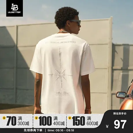 Lilbetter反光短袖T恤男夏季潮流男装2023新款衣服男款宽松半袖LB商品大图