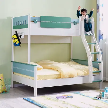 全友家居上下床双层床现代简约儿童床 实木架上下铺高低床121358商品大图