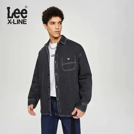 LeeXLINE23早秋新品舒适版黑色工装牛仔衬衫男LMT0071271000-5636商品大图
