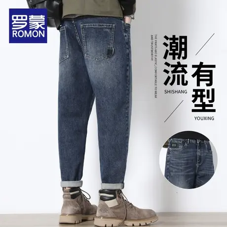 罗蒙2023秋季新款牛仔裤男款宽松休闲锥形新款春秋季直筒男生裤子商品大图