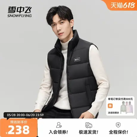 雪中飞冬新款冬季外穿轻薄立领羽绒马甲外套潮无袖坎肩男商品大图