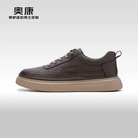 【门店发货】Aokang奥康秋季新款时尚休闲板鞋男耐磨复古单鞋商品大图