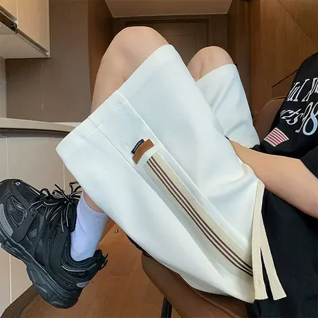 运动短裤男夏季薄款美式复古高街ins潮牌大码宽松沙滩休闲五分裤5商品大图
