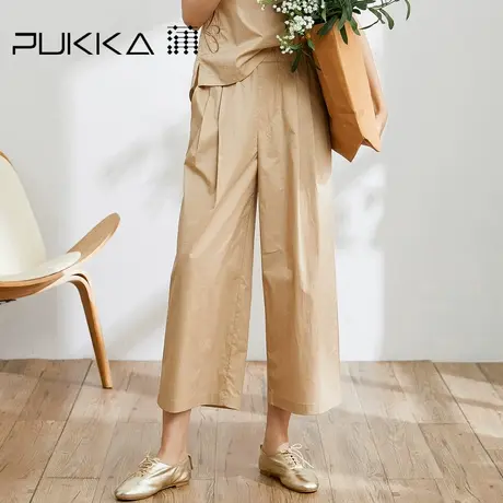 蒲PUKKA直筒休闲裤夏2023新款阔腿裤女高腰垂感裤子夏天薄款图片