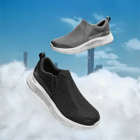 Skechers斯凯奇男鞋春夏透气舒适高回弹一脚蹬轻便散步缓震健步鞋商品大图