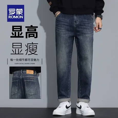 罗蒙秋季复古牛仔裤男潮牌2025新款宽松直筒锥形休闲长裤子男N1Z图片