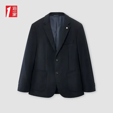 海一家含羊毛休闲西服2025秋冬新款质感平驳领保暖男士外套商品大图