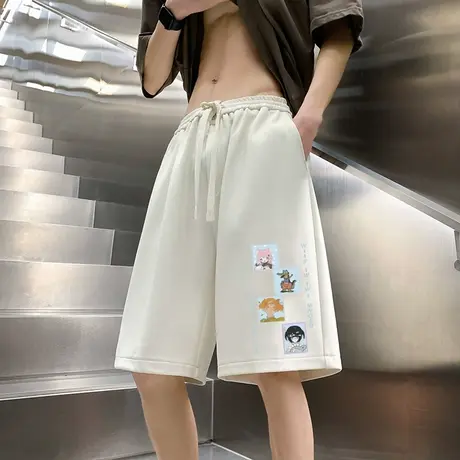 短裤男士夏季冰感薄款外穿裤子潮牌休闲运动宽松百搭沙滩五分裤男商品大图