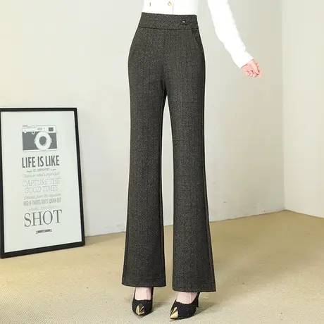 2023秋季新款微喇裤时尚气质长裤韩版通勤显瘦休闲裤高腰女士裤子商品大图