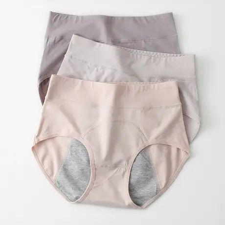 3条生理内裤女士纯棉高腰月经防侧漏姨妈卫生例假经期安全裤夏季图片