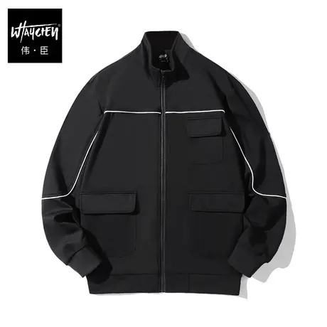 伟臣2022秋冬新品男士大码夹克衫胖子加肥加大宽松肥佬运动外套潮商品大图