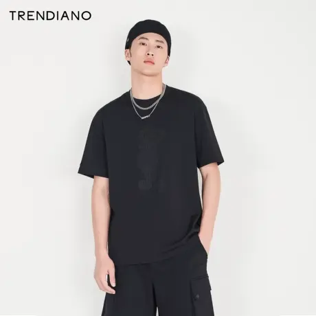 TRENDIANO官方潮牌男装春夏新品小熊圆领短袖美式t恤打底衫男体恤图片