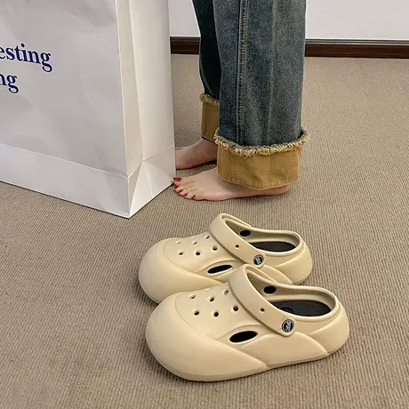 耐脏防滑踩屎感包头拖2024年春夏护士洞洞鞋两穿厚底百搭凉拖鞋女商品大图