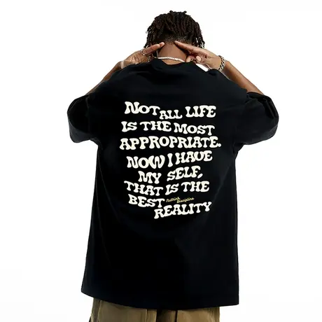 Nuthink美式西海岸潮牌字母短袖T恤男款夏季潮流宽松oversize半袖商品大图