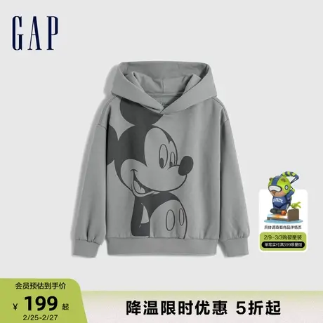 【迪士尼联名】Gap男幼冬季抓绒保暖连帽衫儿童装运动卫衣829960商品大图