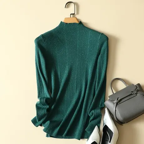 清仓！半高领打底衫女士毛衣女装秋冬2022年新款爆款中领内搭针织商品大图