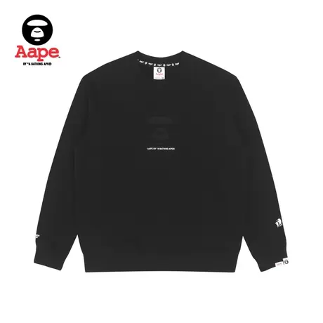 Aape旗舰店男装秋冬凸面猿颜图案字母印花薄绒款圆领卫衣3977XXJ商品大图
