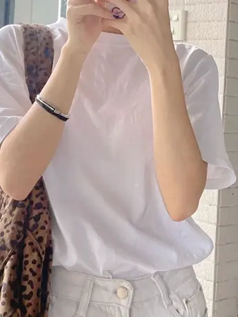 白色仿棉短袖t恤女2023年夏季新款美式高街复古港味chic潮牌上衣商品大图