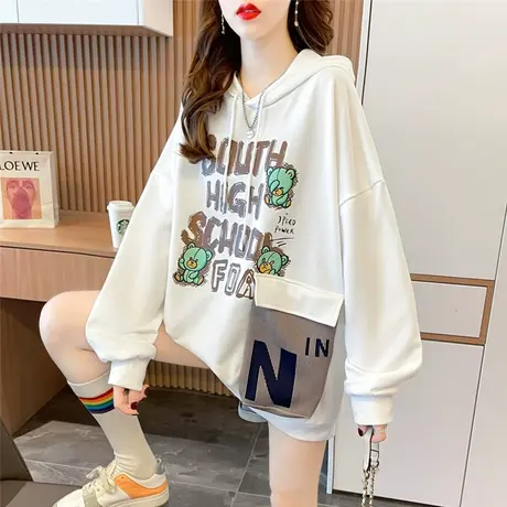 早秋设计感小众连帽卫衣女春秋季韩版宽松薄款ins初秋百搭外套潮图片