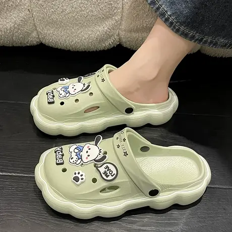 洞洞鞋女夏外穿甜美可爱帕恰狗厚底防滑医护士室内包头凉拖鞋ins商品大图