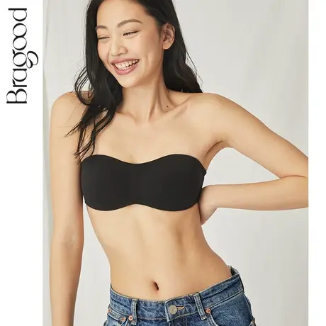 抹胸无肩带内衣女无钢圈可拆卸防滑小胸聚拢莫代尔夏季薄款无痕图片