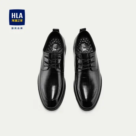 HLA/海澜之家软底软面正装皮鞋2023新款系带商务真皮鞋垫鞋子男商品大图