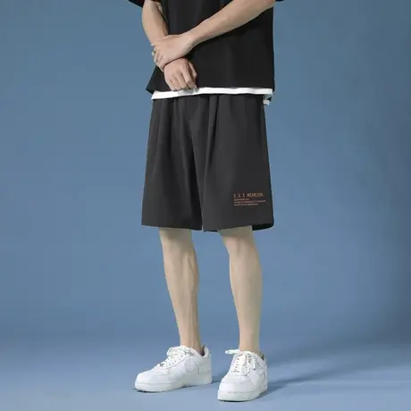 休闲短裤男外穿夏季薄款冰丝裤子ins潮流直筒宽松bf潮牌五分裤5分商品大图