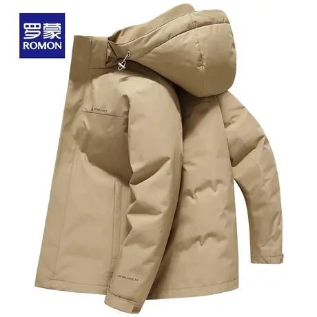 【三合一+鹅绒】罗蒙可拆卸内胆冲锋衣羽绒服男士冬季防寒派克服图片