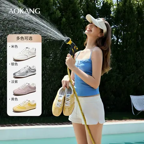 奥康 女鞋2025春季新品德训鞋透气舒适时尚休闲阿甘鞋图片
