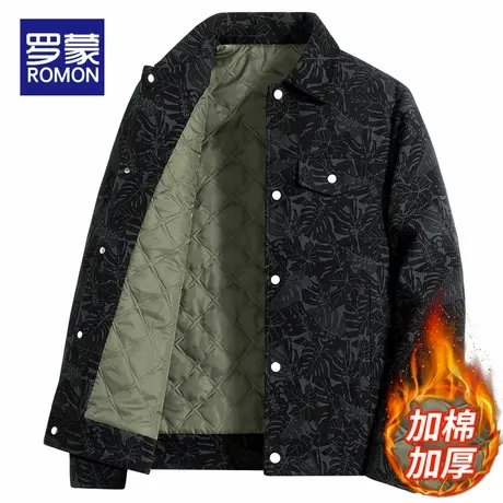 罗蒙灯芯绒男士外套秋冬季加棉加厚工装上衣棉服春季休闲夹克男款图片