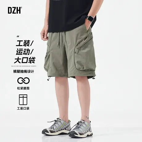 男士军绿色运动工装短裤男夏季五分裤宽松裤子中裤半截裤2025新款商品大图