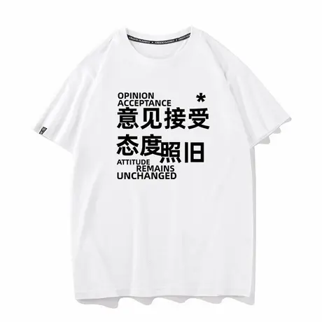 秀洛意见接受态度照旧职场小白老油条打工人纯棉短袖T恤男女半袖商品大图