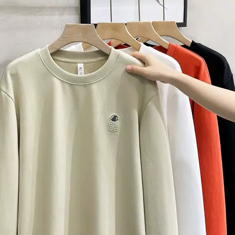 2023秋季新款太空人设计卫衣男套头潮牌美式无帽运动上衣春秋T恤商品大图