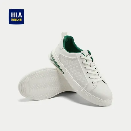 【奥莱】HLA/海澜之家系带休闲鞋轻便透气时尚拼接运动平跟板鞋男商品大图