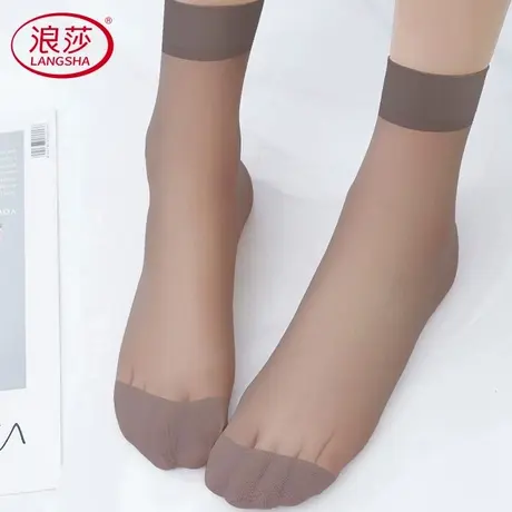 浪莎短丝袜女夏季薄款水晶丝袜子耐磨防勾透明隐形肉色超薄款短袜商品大图