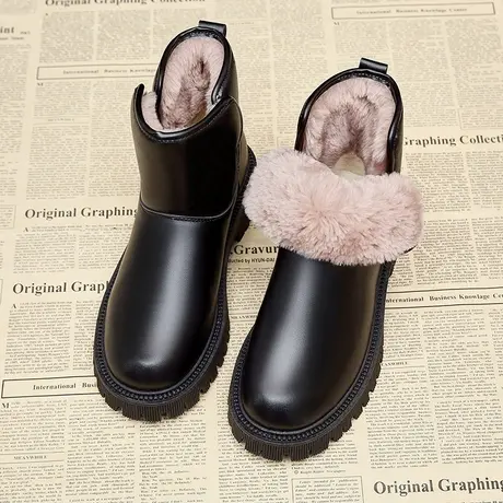 爆款雪地靴女2022冬季新款加绒加厚马丁靴保暖棉鞋防水厚底面包鞋商品大图