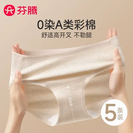 芬腾内裤女士纯棉抗菌全棉裆10A级2025新款A类彩棉少女生三角短裤商品大图