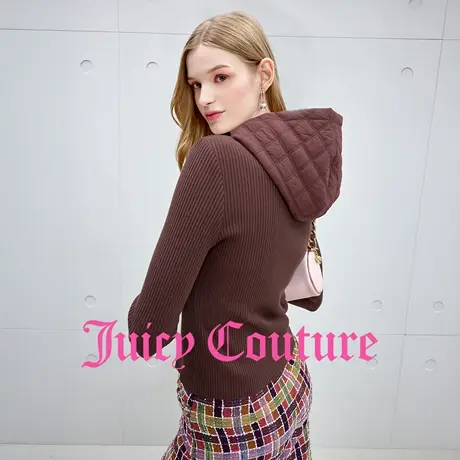 Juicy Couture橘滋针织衫女2025年秋季新款美式休闲连帽打底上衣商品大图