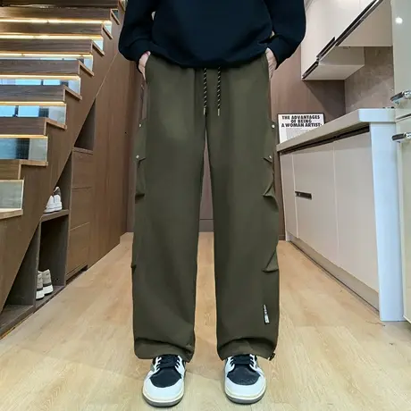 黑色美式机能软壳冲锋裤男款夏季三防褶皱工装裤子户外登山防风裤商品大图