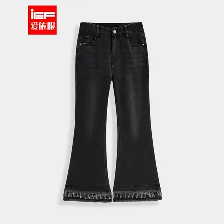 IEF/爱依服裤子2025秋季新款韩版时尚小众设计感百搭牛仔喇叭裤商品大图