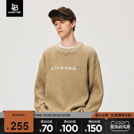 Lilbetter毛衣男新款春秋线衣潮流衣服美式刺绣针织衫宽松上衣LB商品大图