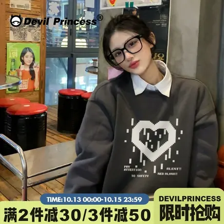 2023新款百搭深灰色卫衣女oversize大版超火薄款上衣潮图片