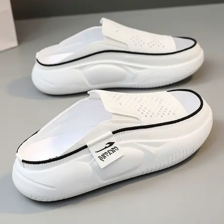 包头拖鞋女夏外穿2023新款松糕软厚底踩屎感防滑孕妇镂空沙滩凉鞋商品大图