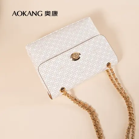 奥康女包单肩包女夏季时尚经典印花包链条小方包百搭单肩腋下跨包商品大图