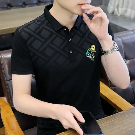 男士短袖t恤夏季新款潮流体恤纯棉打底衫潮牌半袖休闲polo衫上衣商品大图