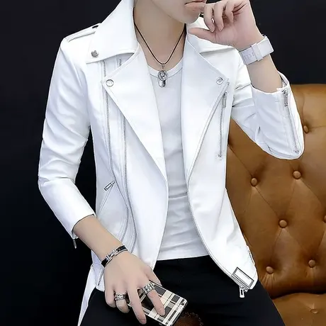 男士皮衣2025新款秋季个性痞帅气修身型男装外套韩版潮流软皮夹克商品大图