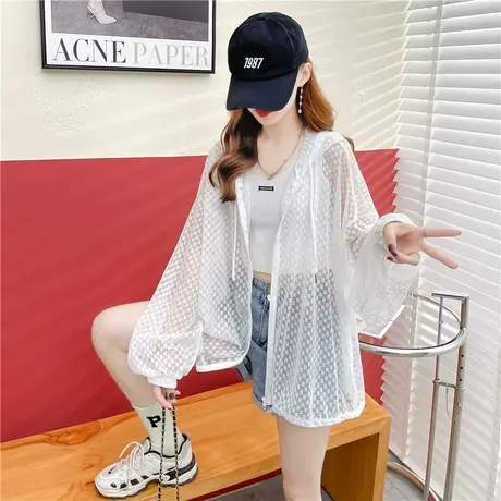 设计感小众开衫防晒衣女夏韩版宽松冰丝薄款户外透气防晒服空调衫图片