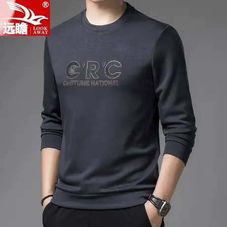 圆领长袖T恤男士潮流百搭时尚舒适卫衣打底衫2022新款秋冬季上衣商品大图