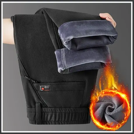 超厚加绒保温防寒西裤冬季2024年新款外穿加厚休闲裤子秋冬款男裤商品大图