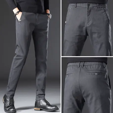休闲裤男士秋季正装青中年小西裤男百搭长裤韩版修身潮流直筒西装商品大图